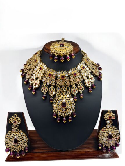 Purple with Mirror Necklace Set