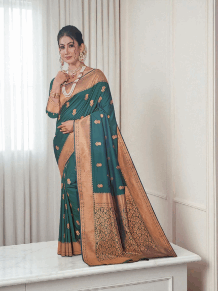 Sea Green Soft Silk Saree
