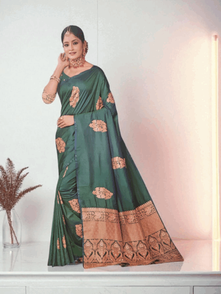 Sea Green Soft Silk Saree