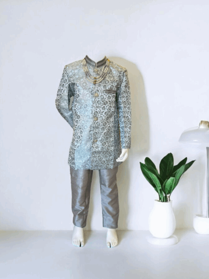 Baby Blue Boy's Kafni Suit