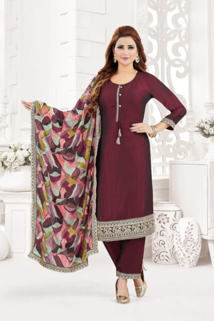 Maroon Salwar Kameez