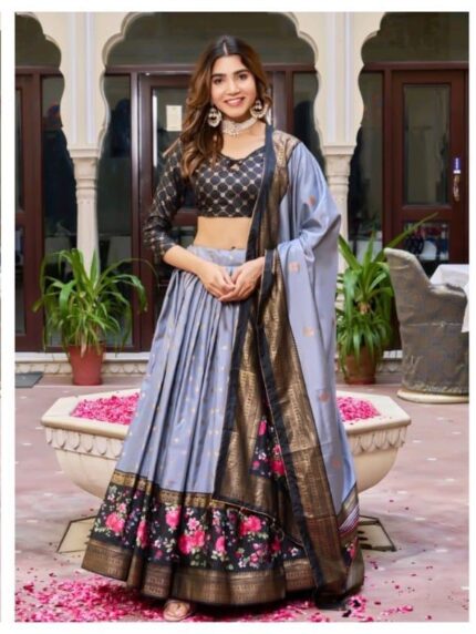 Gray chaniya choli