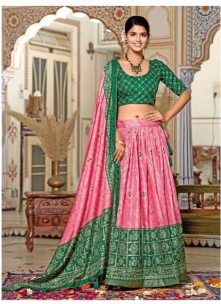 Pink & Green chaniya choli