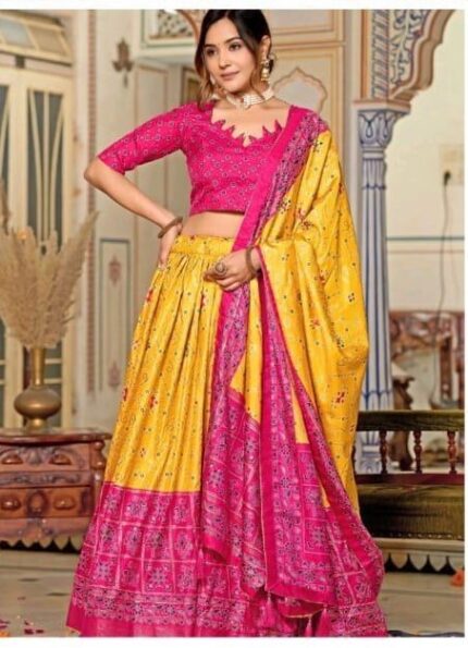 Yellow & Pink chaniya choli