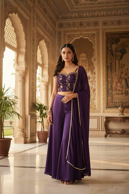 Purple Short Top Plazo
