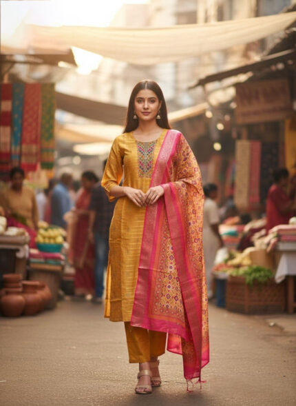 Mustard Salwar Kameez