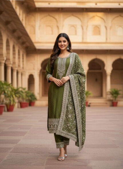 Olive Green Salwar Kameez