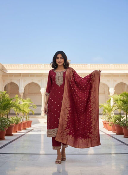 Maroon Salwar Kameez